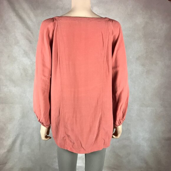 FOREVER 21 Pleated Partial Button Down Woven Top, MEDIUM - Picture 6 of 8